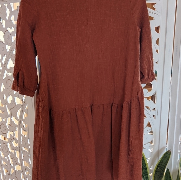 Cotton linen blend tunic copper color - Picture 4 of 4